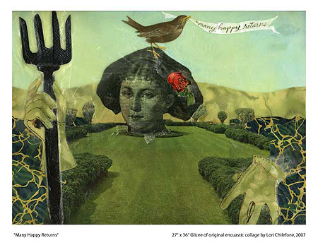 Collage depicting woman as a garden