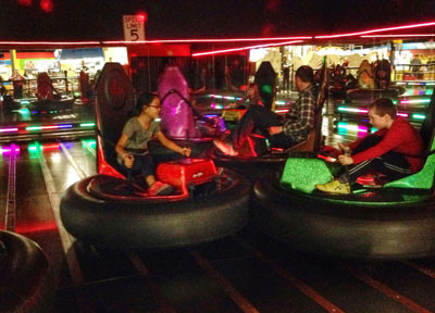 Children Playing on Bumper Cars